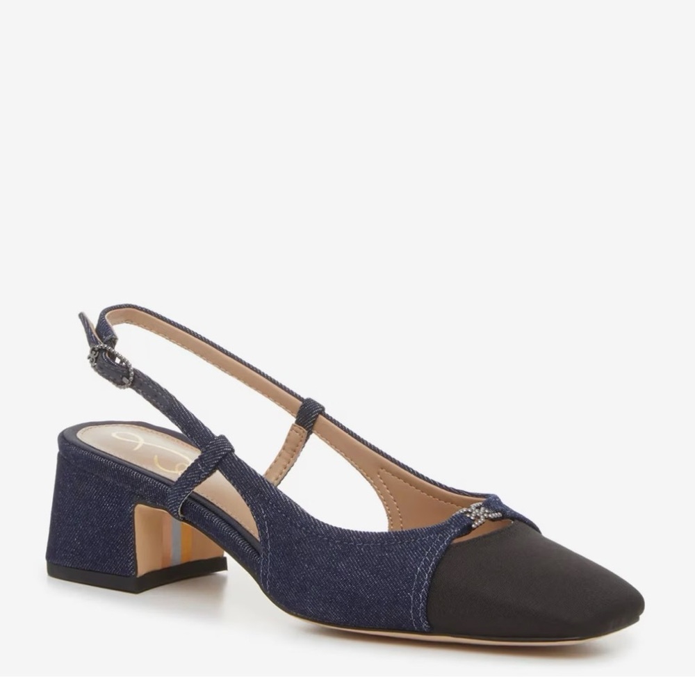 Sam Edelman Black and Navy Heels size 9 NWOB